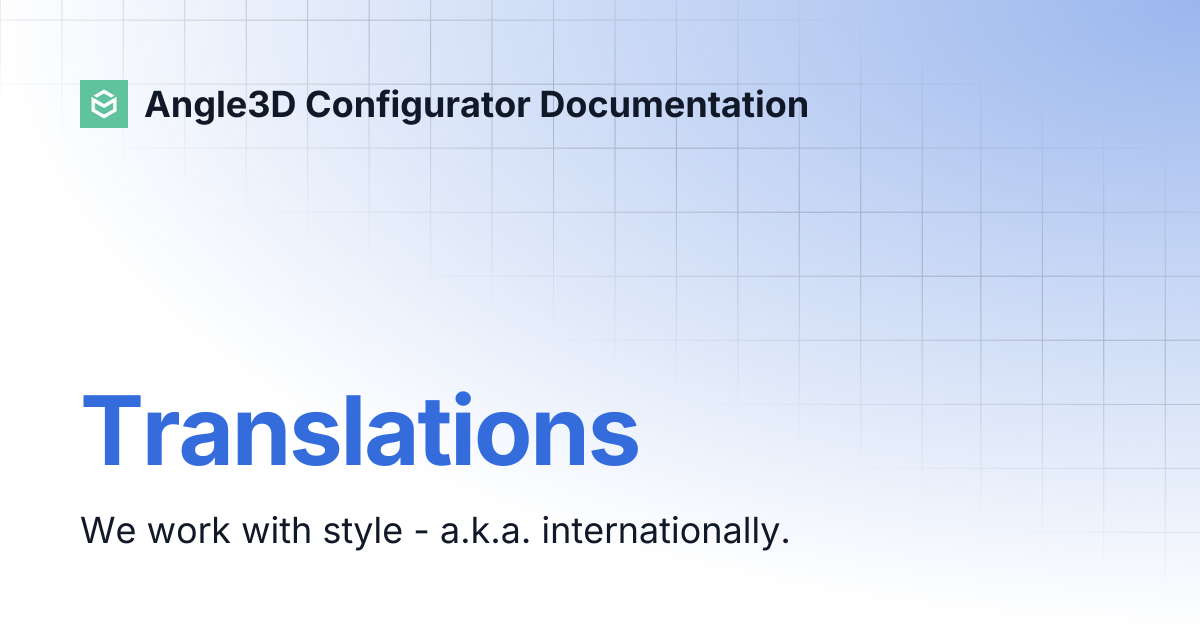 Translations | Angle3D Configurator Documentation